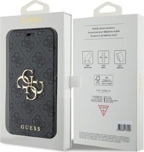 Guess Etui Guess GUBKP15S4GMGGR Apple iPhone 15 / 14 / 13 book 4G Metal Logo szary/grey 7