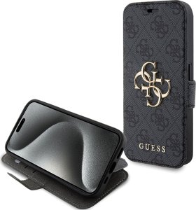 Guess Etui Guess GUBKP15S4GMGGR Apple iPhone 15 / 14 / 13 book 4G Metal Logo szary/grey 9