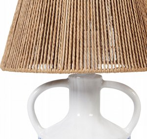 Lampa stołowa Beliani Lampa stołowa ceramiczna biała LARISSOS 6
