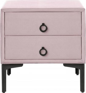 Beliani Szafka nocna welurowa różowa SEZANNE 3