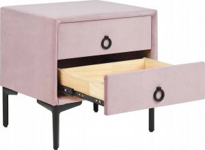 Beliani Szafka nocna welurowa różowa SEZANNE 4