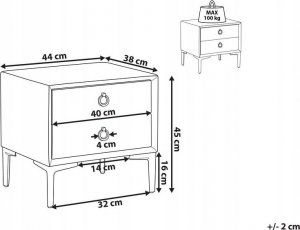 Beliani Szafka nocna welurowa różowa SEZANNE 10