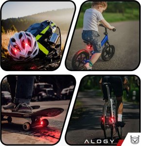 Alogy Lampka rowerowa tylna na tył roweru oświetlenie LED światełko światło tylnie czerwona aluminiowa wodoodporna IPX4 50lm Alogy 17