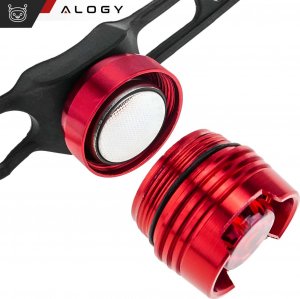 Alogy Lampka rowerowa tylna na tył roweru oświetlenie LED światełko światło tylnie czerwona aluminiowa wodoodporna IPX4 50lm Alogy 7