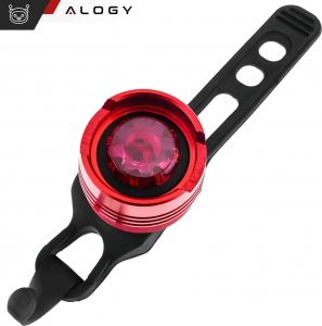 Alogy Lampka rowerowa tylna na tył roweru oświetlenie LED światełko światło tylnie czerwona aluminiowa wodoodporna IPX4 50lm Alogy 8