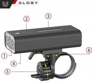 Alogy Lampka rowerowa przód + tył LED przednia tylna światło roweru oświetlenie wodoodporna IPX5 USB światełko na rower Alogy 14