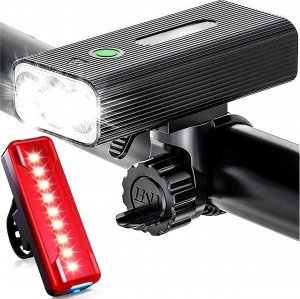 Alogy Lampka rowerowa przód + tył LED przednia tylna światło roweru oświetlenie wodoodporna IPX5 USB światełko na rower Alogy 18