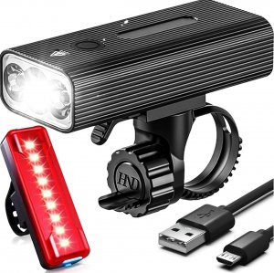 Alogy Lampka rowerowa przód + tył LED przednia tylna światło roweru oświetlenie wodoodporna IPX5 USB światełko na rower Alogy 5