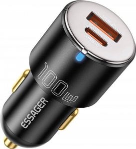 Ładowarka Essager Ładowarka samochodowa USB-A+USB-C 100W Essager (czarna) 1