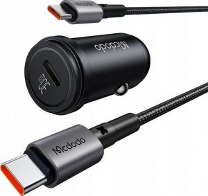 Ładowarka Mcdodo Ładowarka samochodowa CC-7493 z wyświetlaczem, USB-C, 5A, 65W + kabel USB-C 1m 100W (czarny) 5