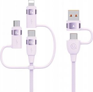 Kabel USB Usams USAMS Kabel U85 2xUSB-C/USB/Micro-USB/ Lightning 6w1 2m 100W PD Fast Charge fioletowy/purple SJ646USB02 (US-SJ646) 1