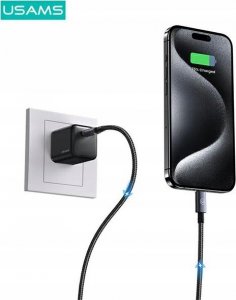 Kabel USB Usams USB-A - Lightning 0.25 m Czarny (Usa001352) 2