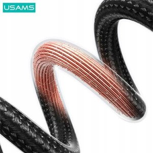 Kabel USB Usams USB-A - Lightning 0.25 m Czarny (Usa001352) 4