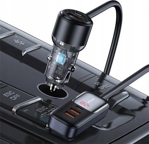 Ładowarka Usams USAMS Ład. sam. C40 3xUSB+2xUSB-C 165W PD+QC Fast Charge czarny/black CC213CC01 (US-CC213) 4