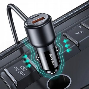 Ładowarka Usams USAMS Ład. sam. C40 3xUSB+2xUSB-C 165W PD+QC Fast Charge czarny/black CC213CC01 (US-CC213) 5