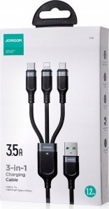 Kabel USB Joyroom USB-A - USB-C + microUSB + Lightning 1.2 m Czarny (JYR842) 5