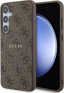 Guess Guess GUHMS24MG4GFRW S24+ S926 brązowy/brown hardcase 4G Collection Leather Metal Logo MagSafe 1