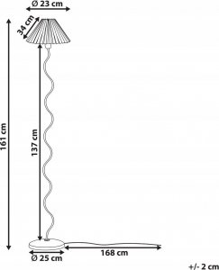 Lampa podłogowa Beliani Lampa podłogowa metalowa czarna z białym JIKAWO 11
