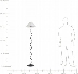 Lampa podłogowa Beliani Lampa podłogowa metalowa czarna z białym JIKAWO 10