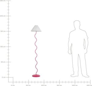 Lampa podłogowa Beliani Lampa podłogowa metalowa różowa z białym JIKAWO 9
