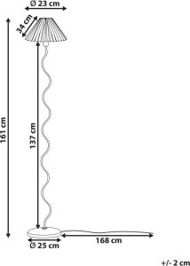 Lampa podłogowa Beliani Lampa podłogowa metalowa różowa z białym JIKAWO 10