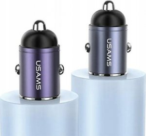 Ładowarka Usams Ładowarka samochodowa USAMS C38 USB-A, USB-C 30W PD Fast Charge fioletowy/purple 4