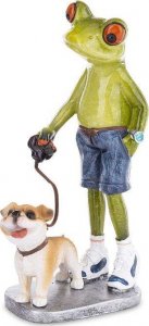 TRITON Figurka Żaba Na spacerze z psem Dekoracja 1
