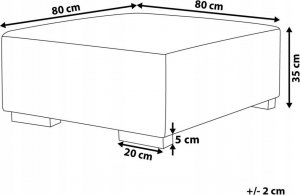 Beliani Otomana sztruksowa beżowa LUNGO 7