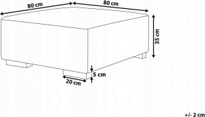 Beliani Otomana sztruksowa beżowa LUNGO 8
