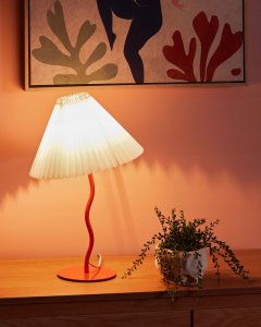 Lampa stołowa Beliani Lampa stołowa metalowa pomarańczowa ALWERO 2