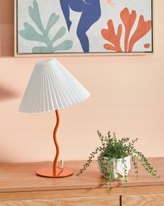 Lampa stołowa Beliani Lampa stołowa metalowa pomarańczowa ALWERO 4