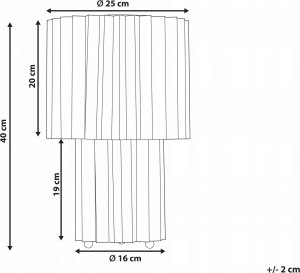 Lampa stołowa Beliani Lampa stołowa lniana biała ALFEIOS 3