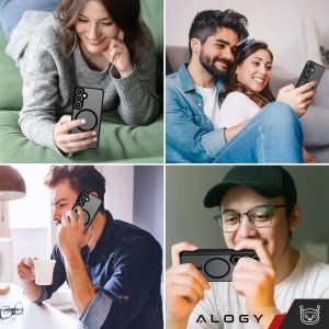 Alogy Etui do Samsung Galaxy S24 obudowa Mag Safe Case pokrowiec plecki na telefon MagMat matowe czarne 12