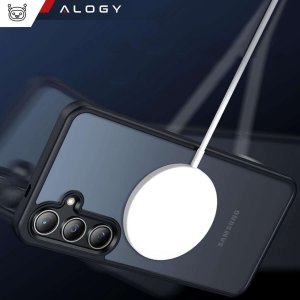 Alogy Etui do Samsung Galaxy S24 obudowa Mag Safe Case pokrowiec plecki na telefon MagMat matowe czarne 13
