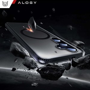 Alogy Etui do Samsung Galaxy S24 obudowa Mag Safe Case pokrowiec plecki na telefon MagMat matowe czarne 6