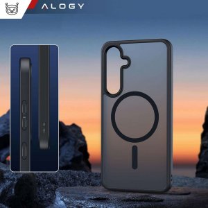 Alogy Etui do Samsung Galaxy S24 obudowa Mag Safe Case pokrowiec plecki na telefon MagMat matowe czarne 7