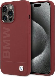 BMW BMW BMHMP15XSLBLRE iPhone 15 Pro Max 6.7" czerwony/red hardcase Silicone Big Logo MagSafe 1