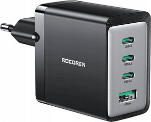 Ładowarka Rocoren Ładowarka sieciowa Rocoren 3x USB-C, 1x USB, GaN, 67W (czarna) 1