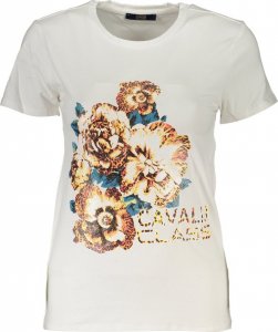 Cavalli Class T-SHIRT DAMSKI Z KRÓTKIM RĘKAWEM KLASY CAVALLI BIAŁY L 1