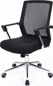 Krzesło biurowe Songmics Obrotowe krzesło biurowe tylne siedzenie Wysokość regulowana czerń 1