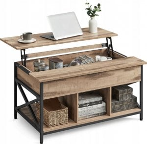 Vasagle Stół do kawy, stół do salonu dostosowany do wysokości, stolik do kawy, otwarta i ukryta przestrzeń do przechowywania, X-STRUTS, 1