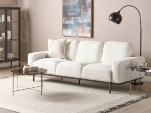 Beliani Sofa 3-osobowa boucle biała SOVIK 2