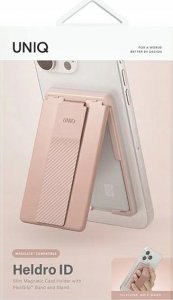 Uniq UNIQ Heldro ID magnetyczny portfel z podpórką i opaską różowy/blush pink 4