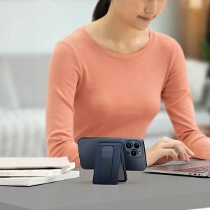 Uniq UNIQ Heldro ID magnetyczny portfel z podpórką i opaską różowy/blush pink 6