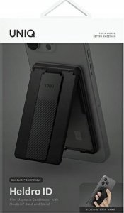 Uniq UNIQ Heldro ID magnetyczny portfel z podpórką i opaską czarny/midnight black 4