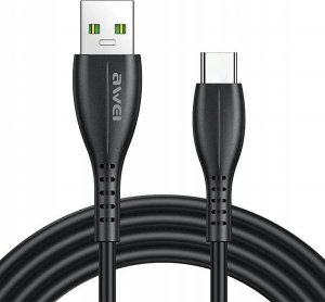 Kabel USB Awei USB-A - USB-C 1 m Czarny (CL-115T) 1