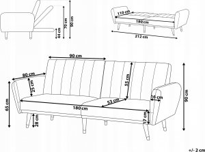 Beliani Sofa rozkładana jasnobeżowa VIMMERBY 3
