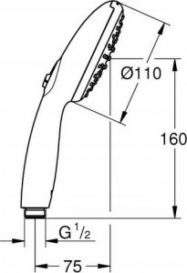 Słuchawka prysznicowa Grohe TEMPESTA 110 SŁUCHAWKA PRYSZNICOWA, 2 STRUMIENIE 7.4 l/min CHROM 3