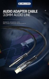 Kabel USB Jellico USB-C - mini Jack 3.5 mm 1.2 m Czarny 4