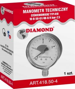 Diamond MANOMETR TECHNICZNY ÅR. 63MM 0-6 BAR GW 2/5 2